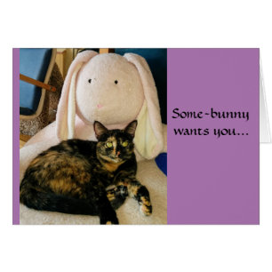 Cartão de páscoa do gato de Tortie