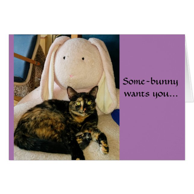 Cartão de páscoa do gato de Tortie (Frente Horizontal)