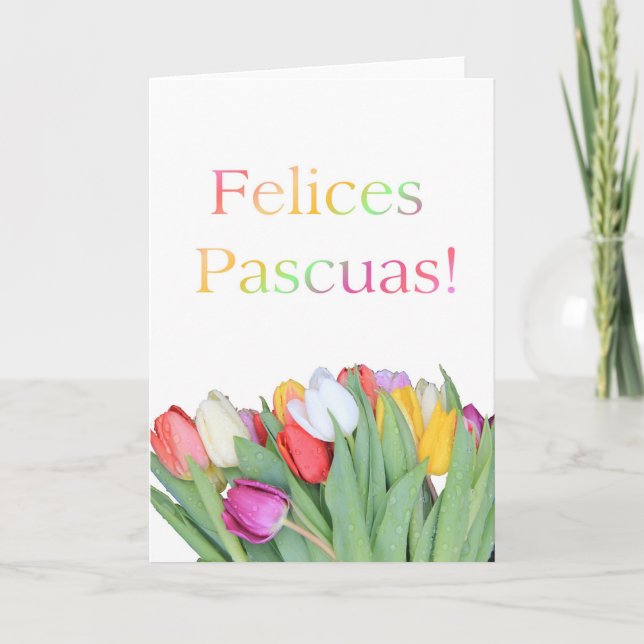 Cartão de Páscoa espanhol - Felices Pascuas - tuli (Frente)