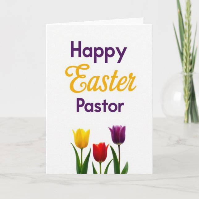 Cartão de Páscoa Feliz para Pastor (Frente)