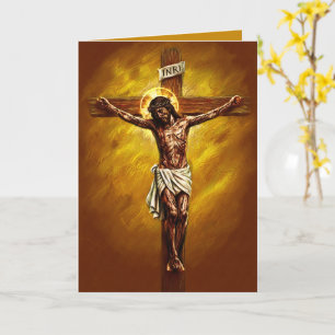 Cartão de Páscoa Jesus Crucificado Abençoado Doura