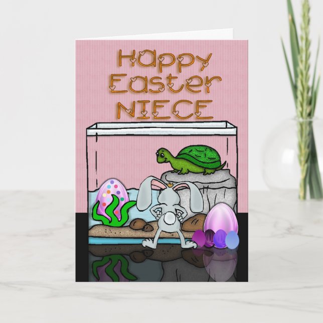 Cartão de páscoa para a Grécia com ovos de coelho  (Frente)