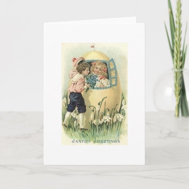 Cartão de Páscoa para Ovos de Páscoa Vitoriano (Frente)