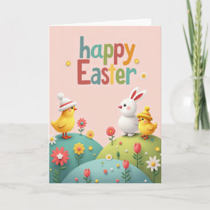 Cartão de Páscoa Pastel Friends Easter Time