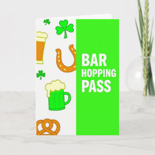 Cartão de Passagem de Bar Hopping Irlandês