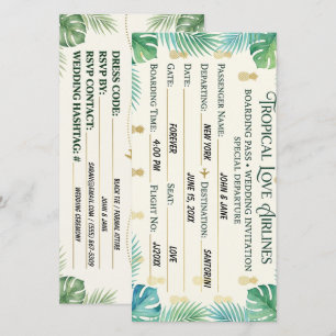 Cartão de Passagem de Embarque para Casamento em R
