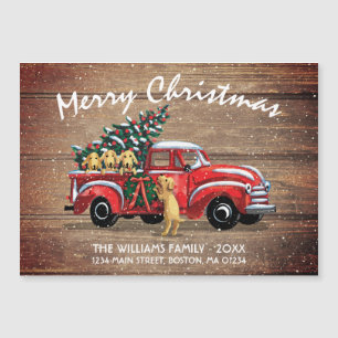 Cartão de Passagem de Natal para o Cão Vermelho Ru