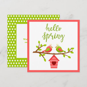 Cartão de Pássaros Apaixonados da Primavera