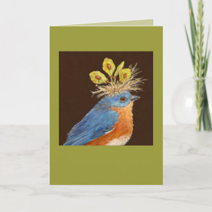 Cartão de pássaros-azuis machos e fêmeas