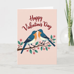 Cartão de Pássaros de Amor do Dia dos Namorados