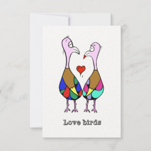 Cartão de Pássaros do Amor