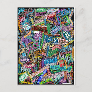 cartão de paz do grafite