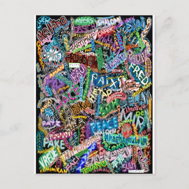 cartão de paz do grafite (Frente)