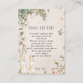 Cartão de pedido de coelho de gêmeas para livros d