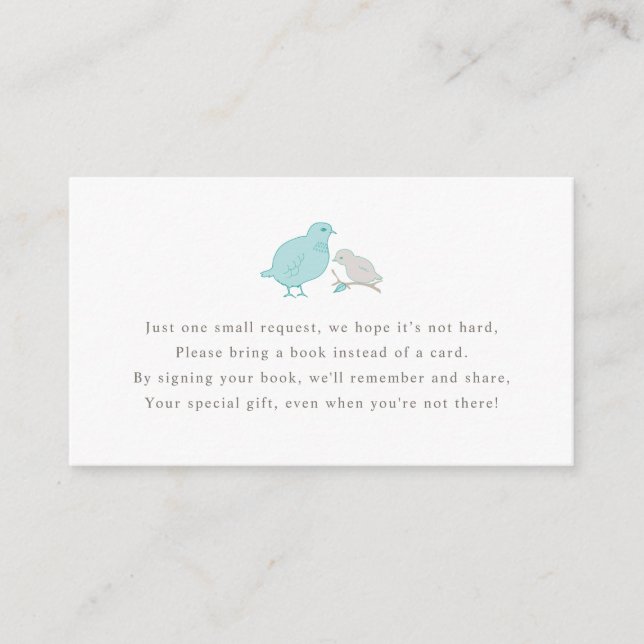 Cartão de pedido de livro de aves para a mãe e o b (Frente)