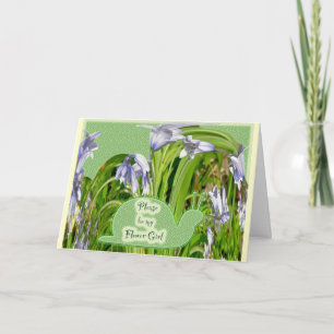 Cartão de Pedido de Menina de Flores de Jacintos