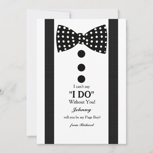 Cartão de Pedido de Pajem (Frente)