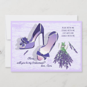 Cartão de Pedido Stilettos e Lilacs Bridesmaid