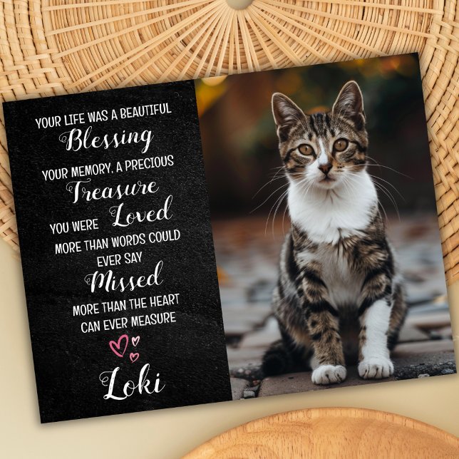 Cartão de Perda Personalizada de Foto para Simpati (cat sympathy card)