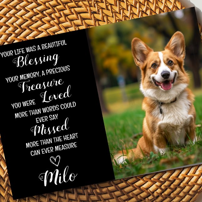 Cartão de Perda Personalizada de Foto Pet Simpatiy (Dog sympathy card)