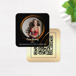 Cartão de Perfil de Foto com Código QR Sunset Dust