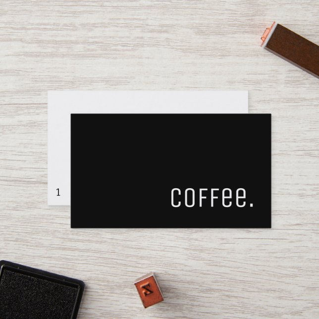 Cartão de perfuração escuro Unica do café da (Frente/Verso In Situ)