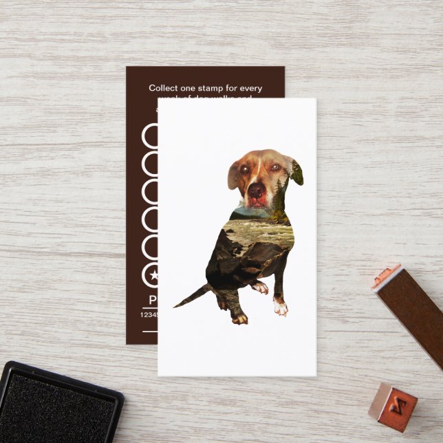 cartão de perfurador do cão da exposição dobro (Frente/Verso In Situ)