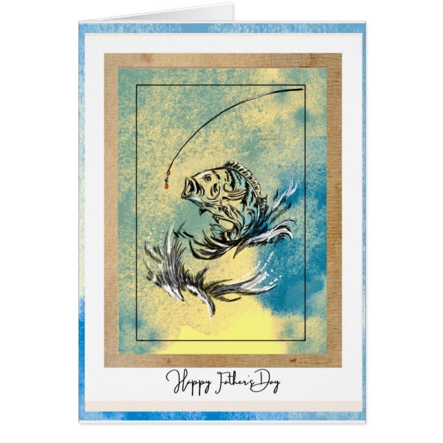 Cartão de Pesca Feliz Dia do Pai (Frente)
