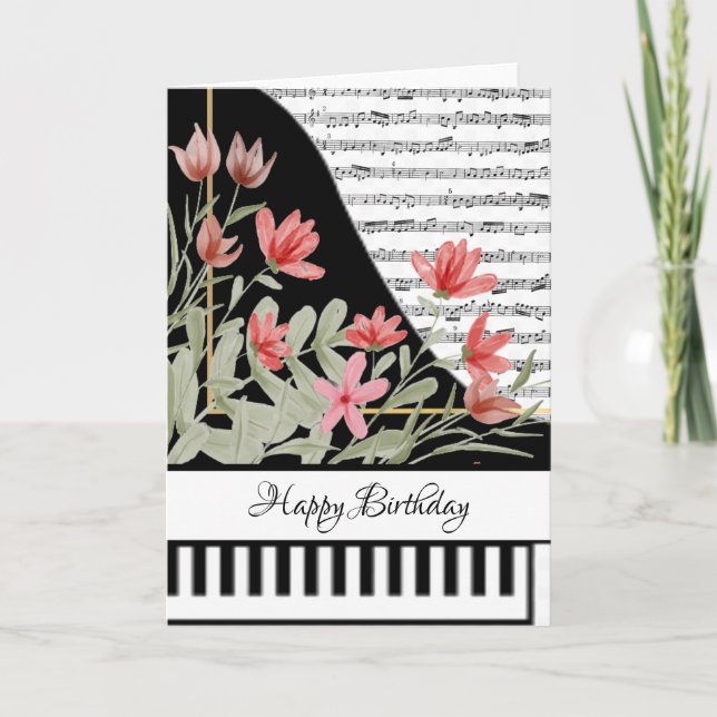 cartão de piano personalizável (Frente)