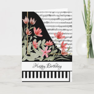 cartão de piano personalizável