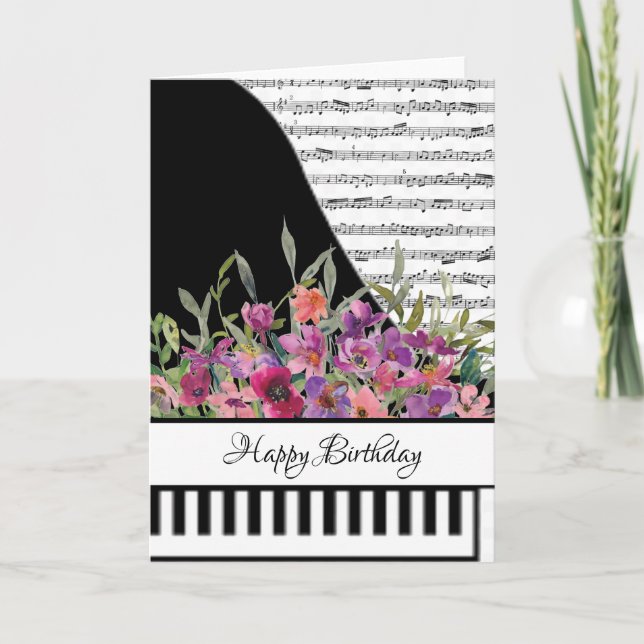 cartão de piano personalizável (Frente)