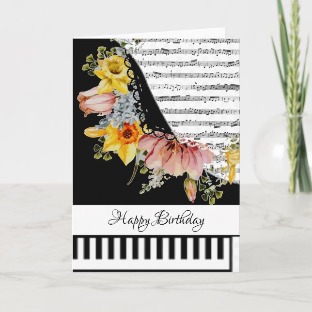 Cartão de piano personalizável (Frente)