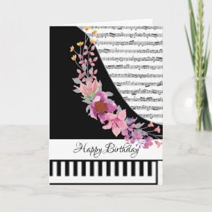 cartão de piano personalizável