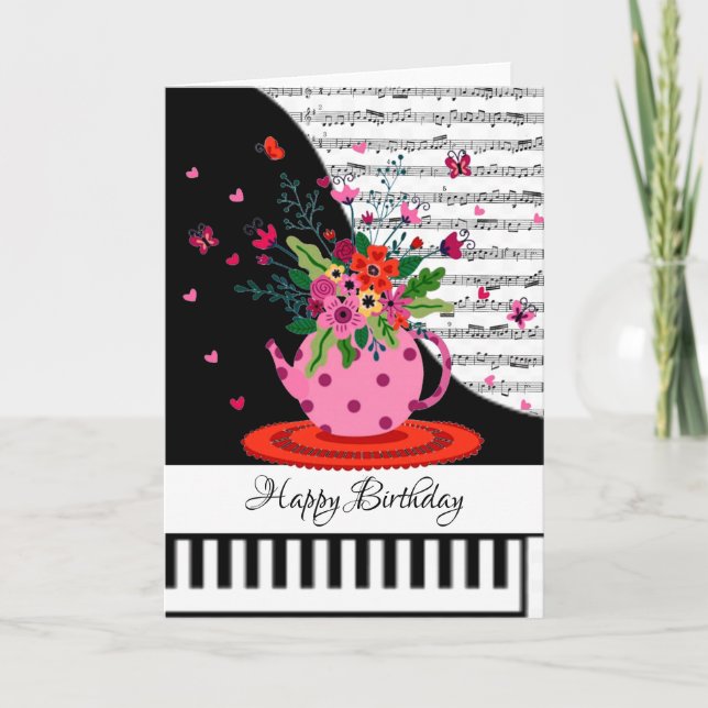 Cartão de piano personalizável (Frente)