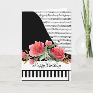 Cartão de piano personalizável