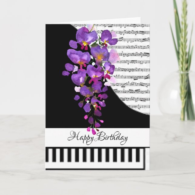 Cartão de piano personalizável (Frente)