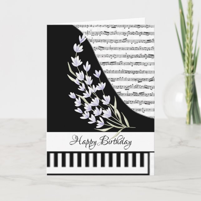 Cartão de piano personalizável (Frente)