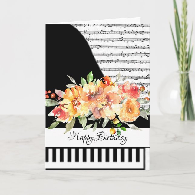 cartão de piano personalizável (Frente)