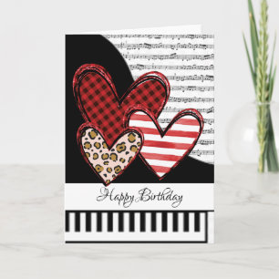 Cartão de piano personalizável
