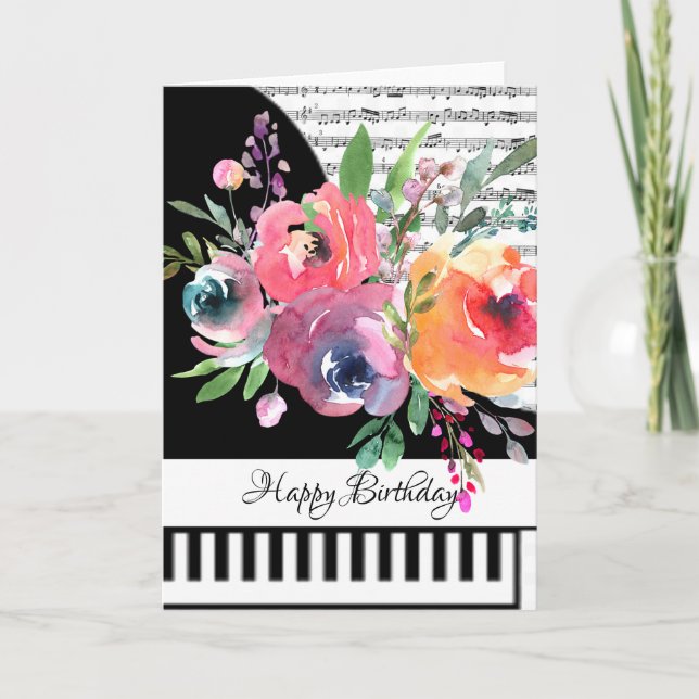 Cartão de piano personalizável (Frente)