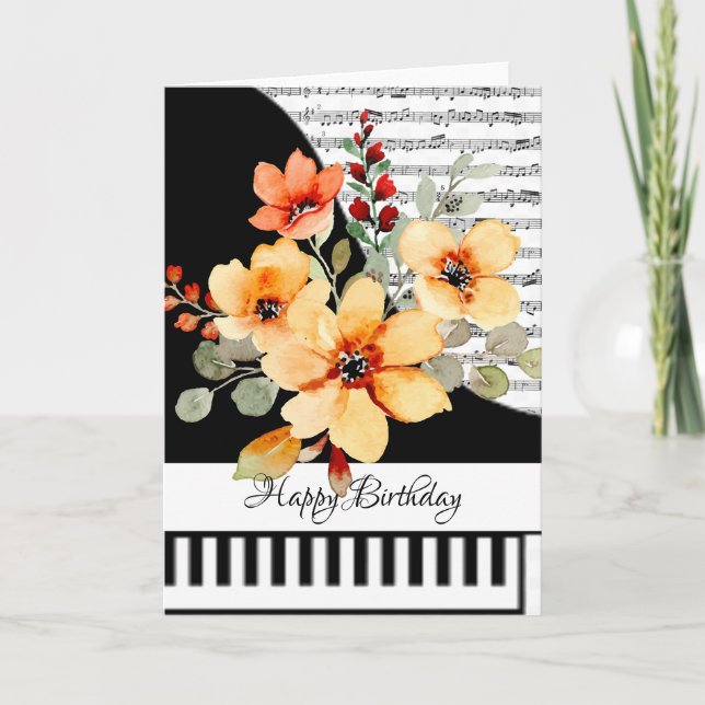 cartão de piano personalizável (Frente)