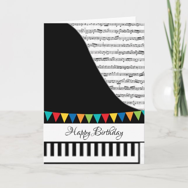 Cartão de piano personalizável (Frente)