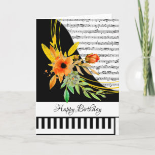 Cartão de piano personalizável