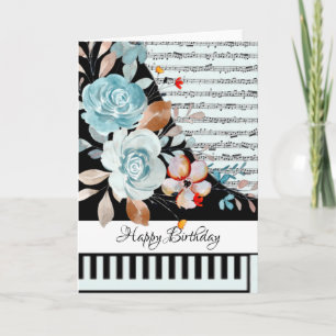 cartão de piano personalizável