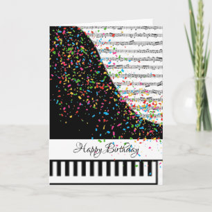 Cartão de piano personalizável