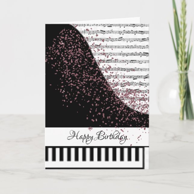 Cartão de piano personalizável (Frente)