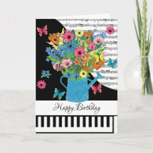 Cartão de piano personalizável