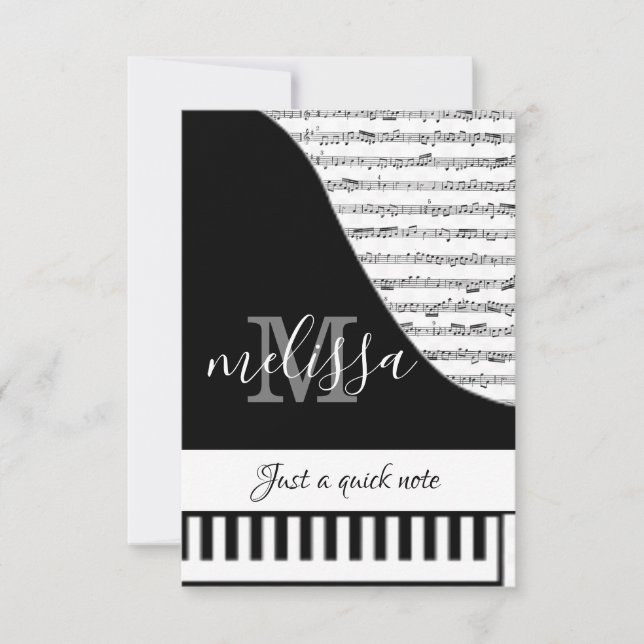Cartão de Piano Personalizável (Frente)