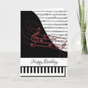 Cartão de piano personalizável