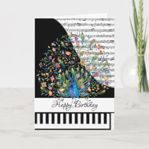 Cartão de piano personalizável